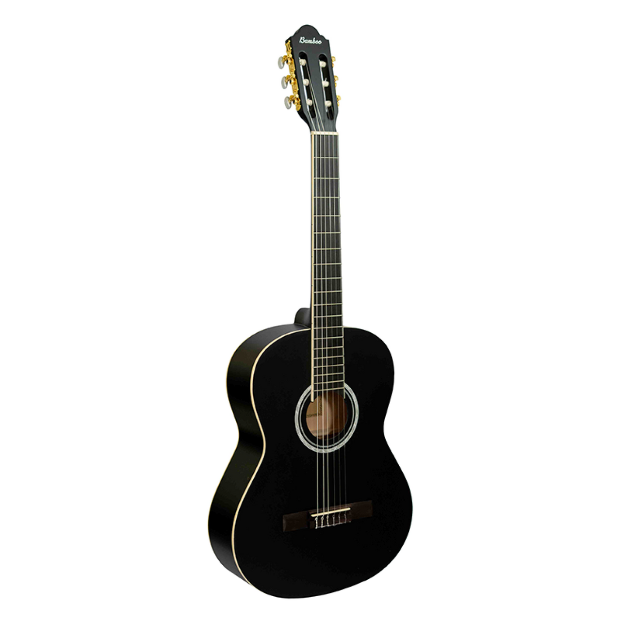 Guitarra Clasica Bamboo Gc-39-bk-ar Negra Con Funda 39 Pulgadas