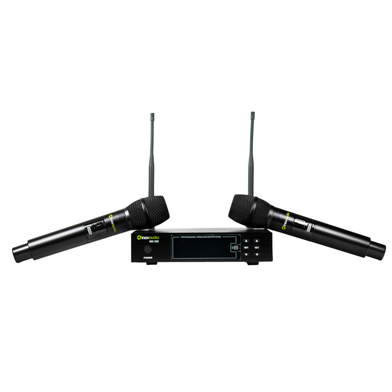 Sistema Microfonos Inalambricos Inovaudio Md-202 UHF Receptor Dos Microfonos De mano