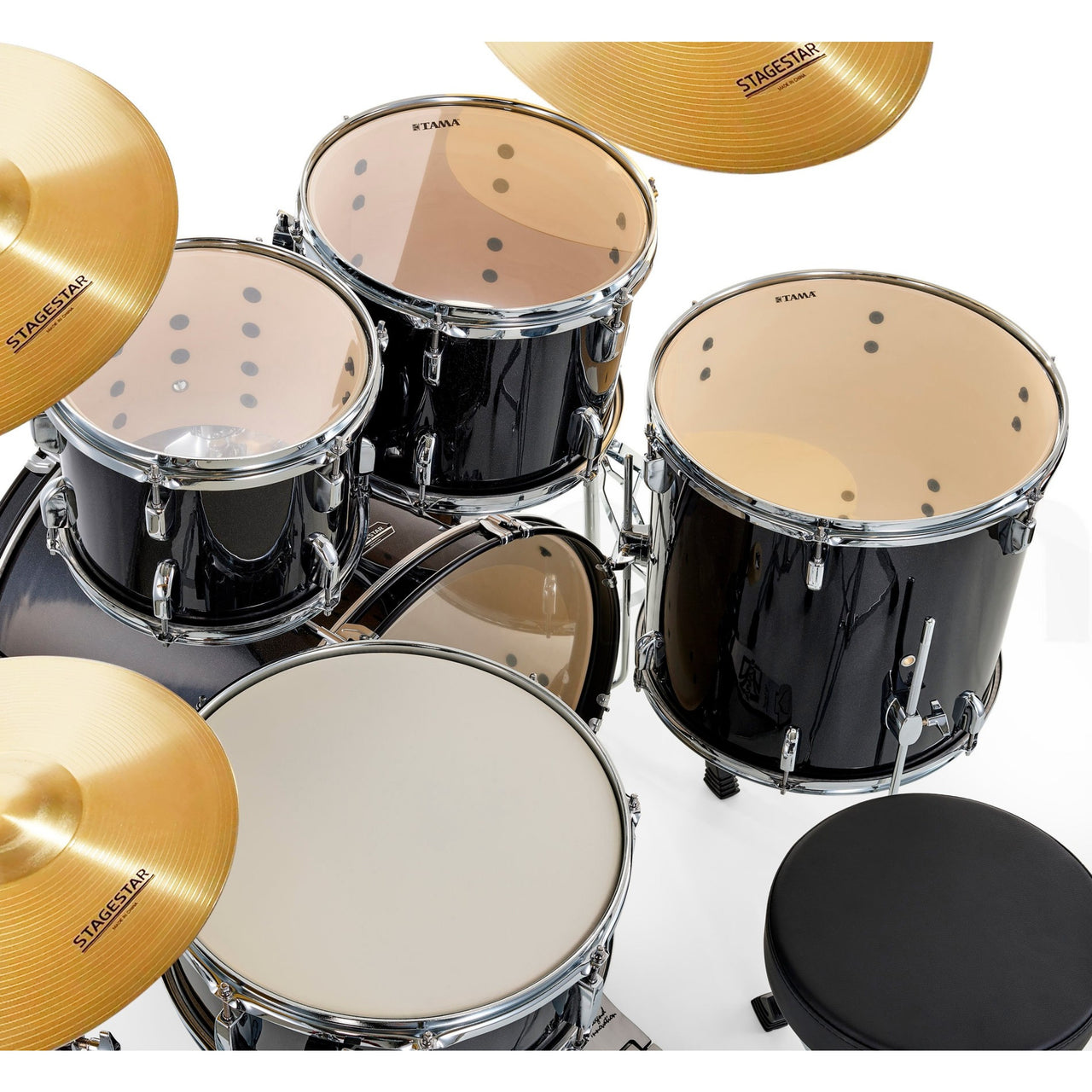 Bateria Tama Stage Star St52h6c-bns 5 Piezas Negro Con Herrajes