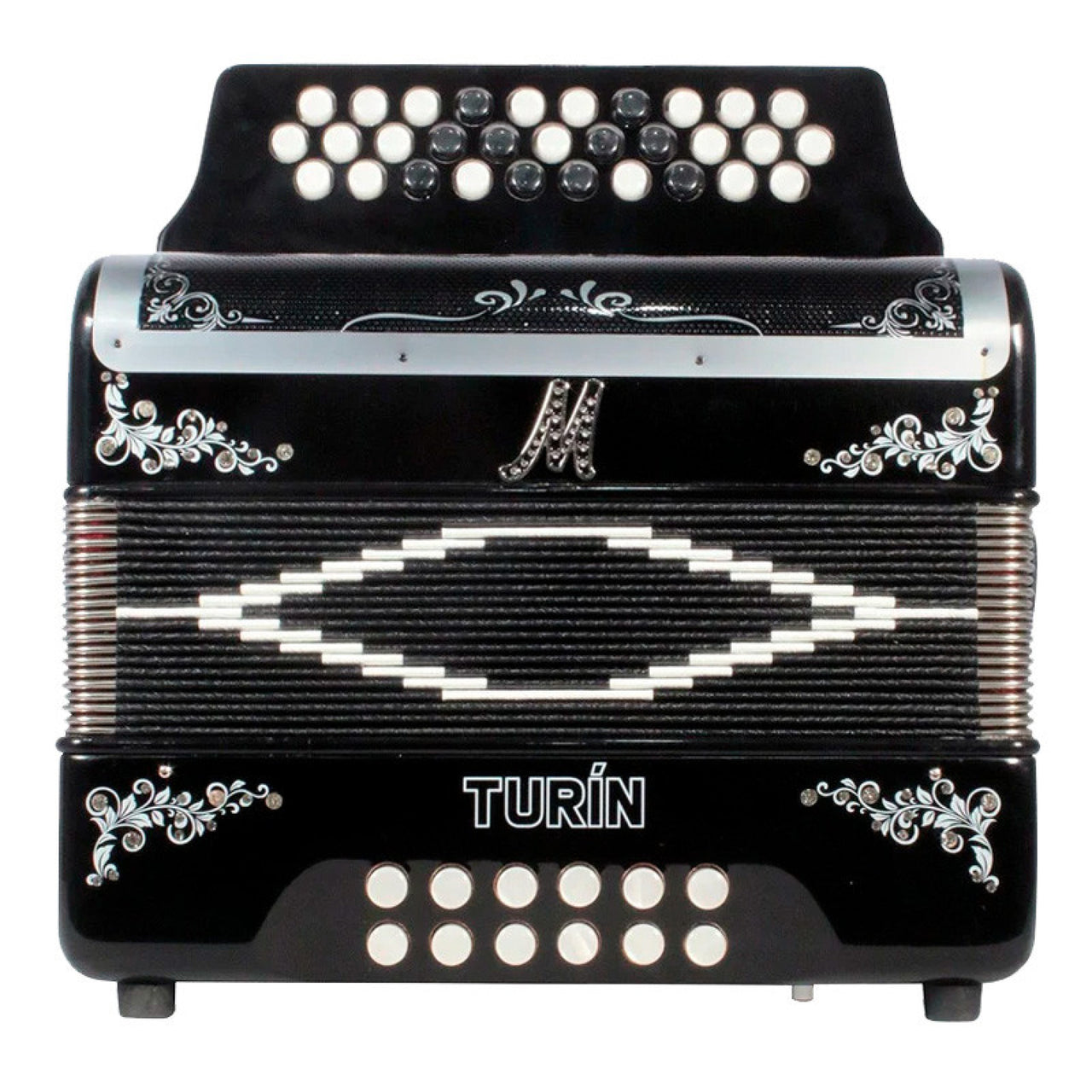 Acordeon Moretti Turin Fbbeb 31 Botones 12 Bajos En Fa Negro