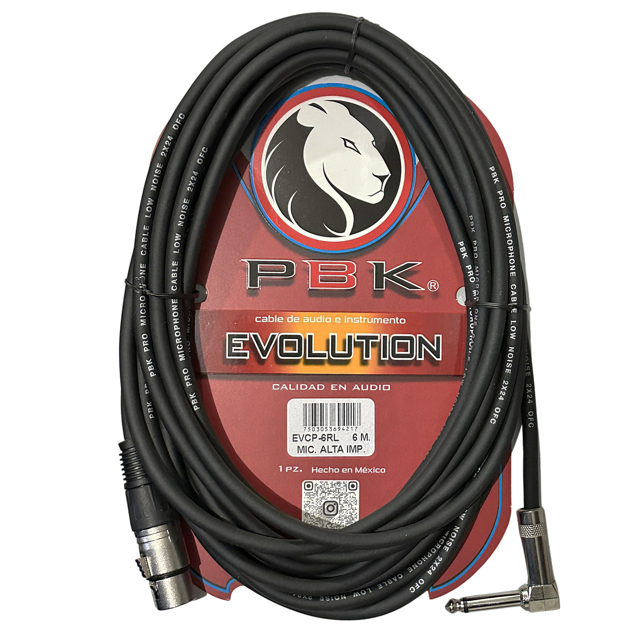 Cable Evolution Evcp-6rl Canon A Plug Escuadra 6 Metros