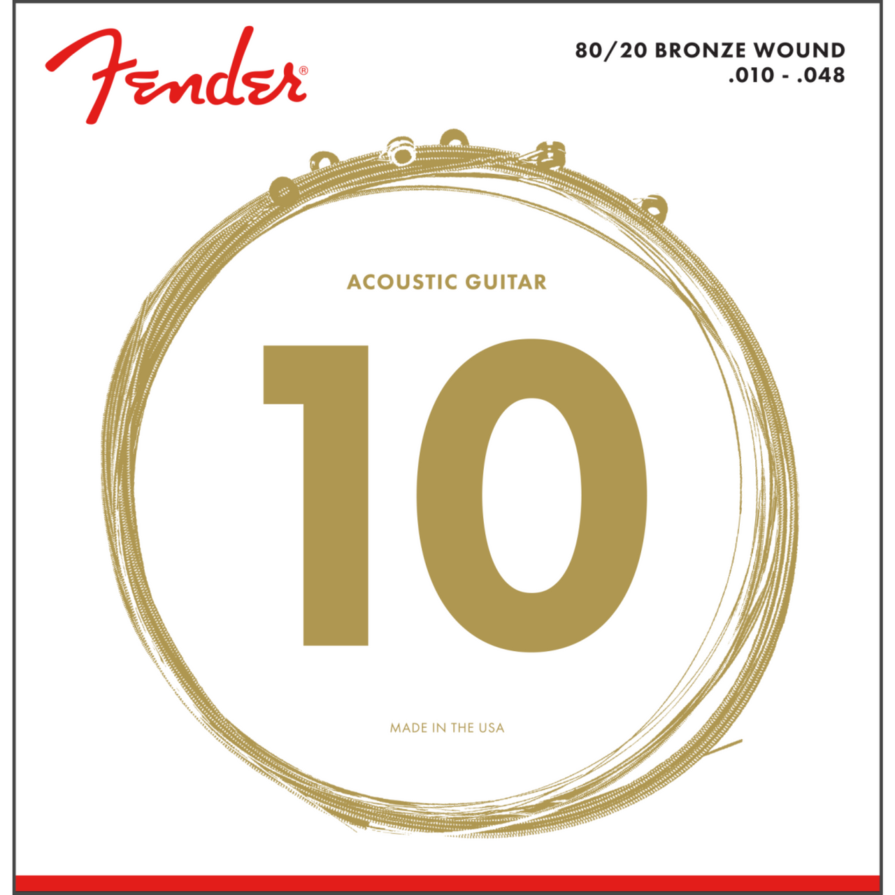 Juego De Cuerdas Fender Guitarra Electroacustica Bronze 10-48,70xl 0730070402