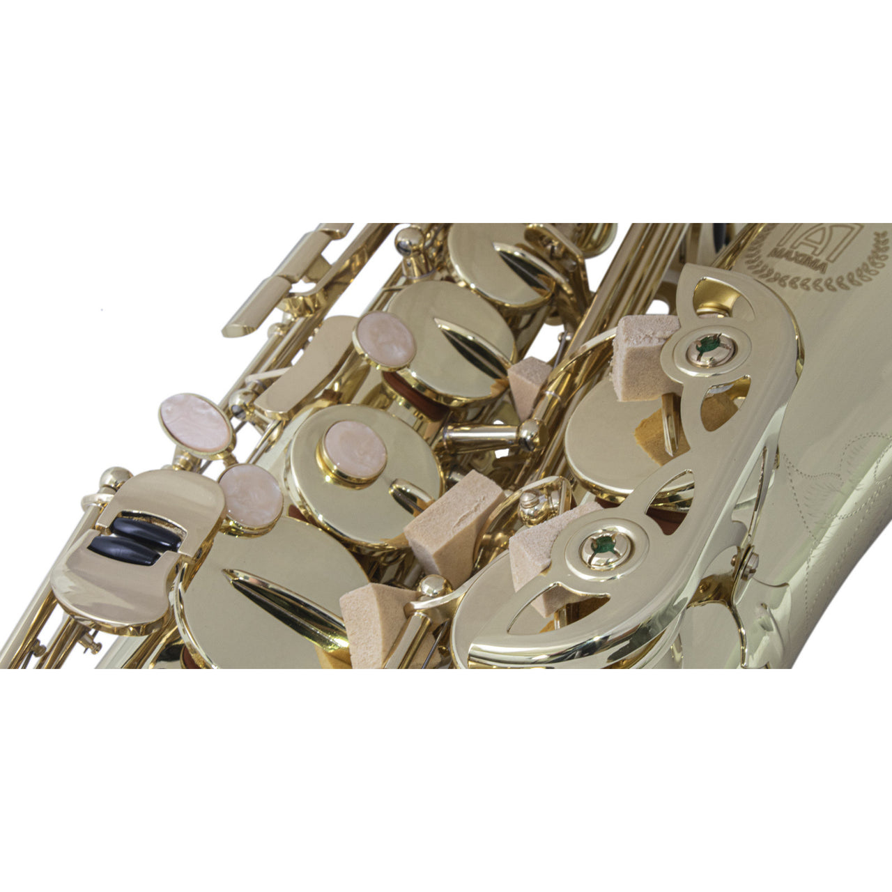 Saxofon Alto Laqueado Maxima  Kfas-100g Dorado C/estuche Ligero