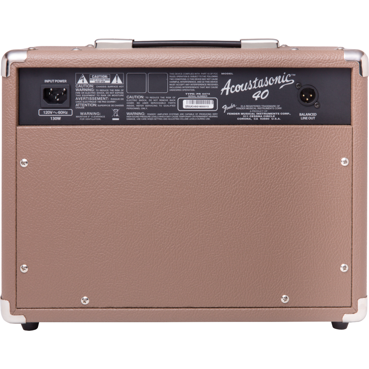 AMPLIFICADOR FENDER ACOUSTASONIC 40 P/GUIT. E/A 120V, 2314200000