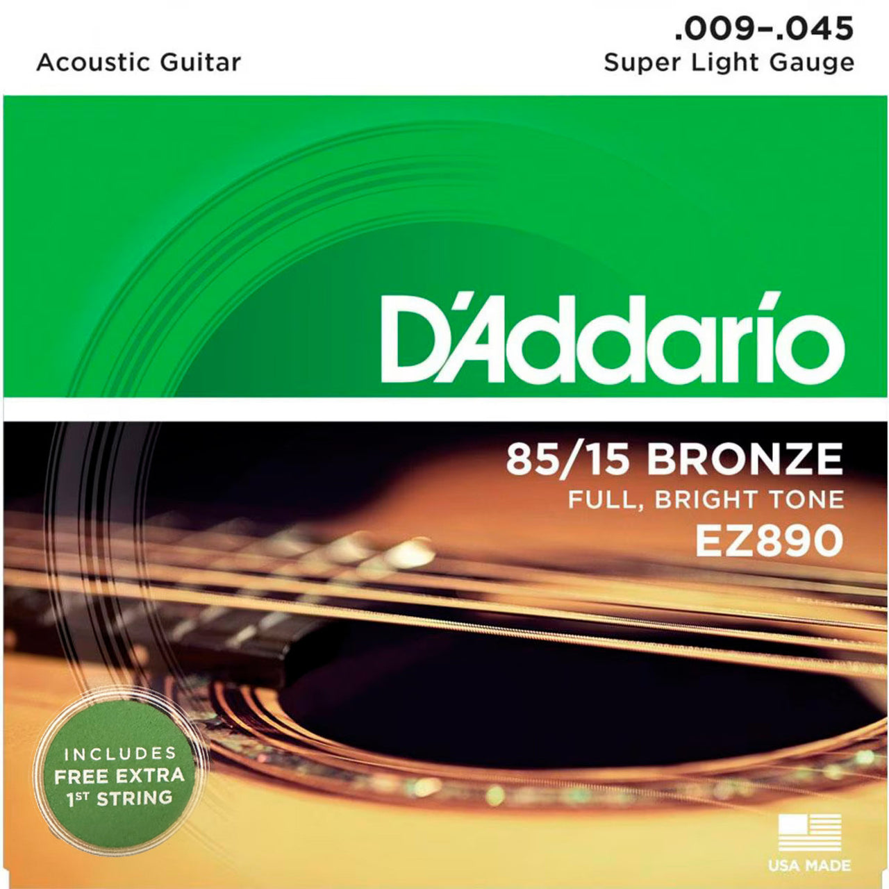 Encordadura Daddario Ez890-e Para Guitarra Acustica 85-15 Bronze
