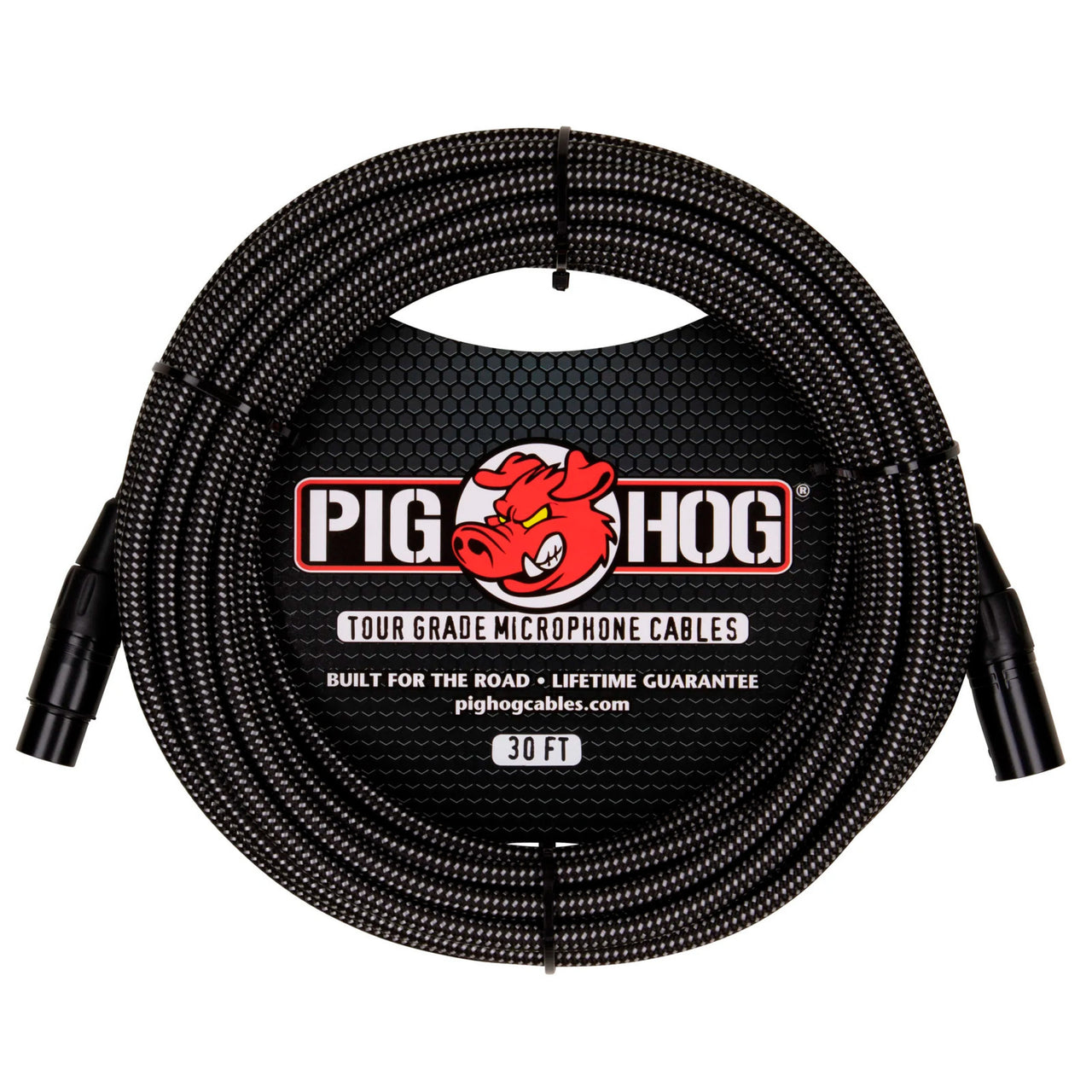 Cable Pig Hog Phm30bkw-i Para Microfono Black-white 9m Xlr-xlr