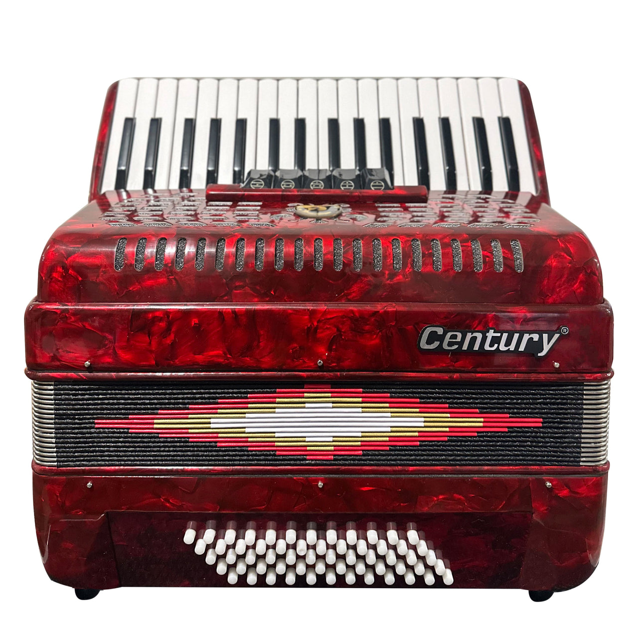 Acordeon Teclas Century Cnac043 5 Registros 34 Teclas 60 Bajos Rojo