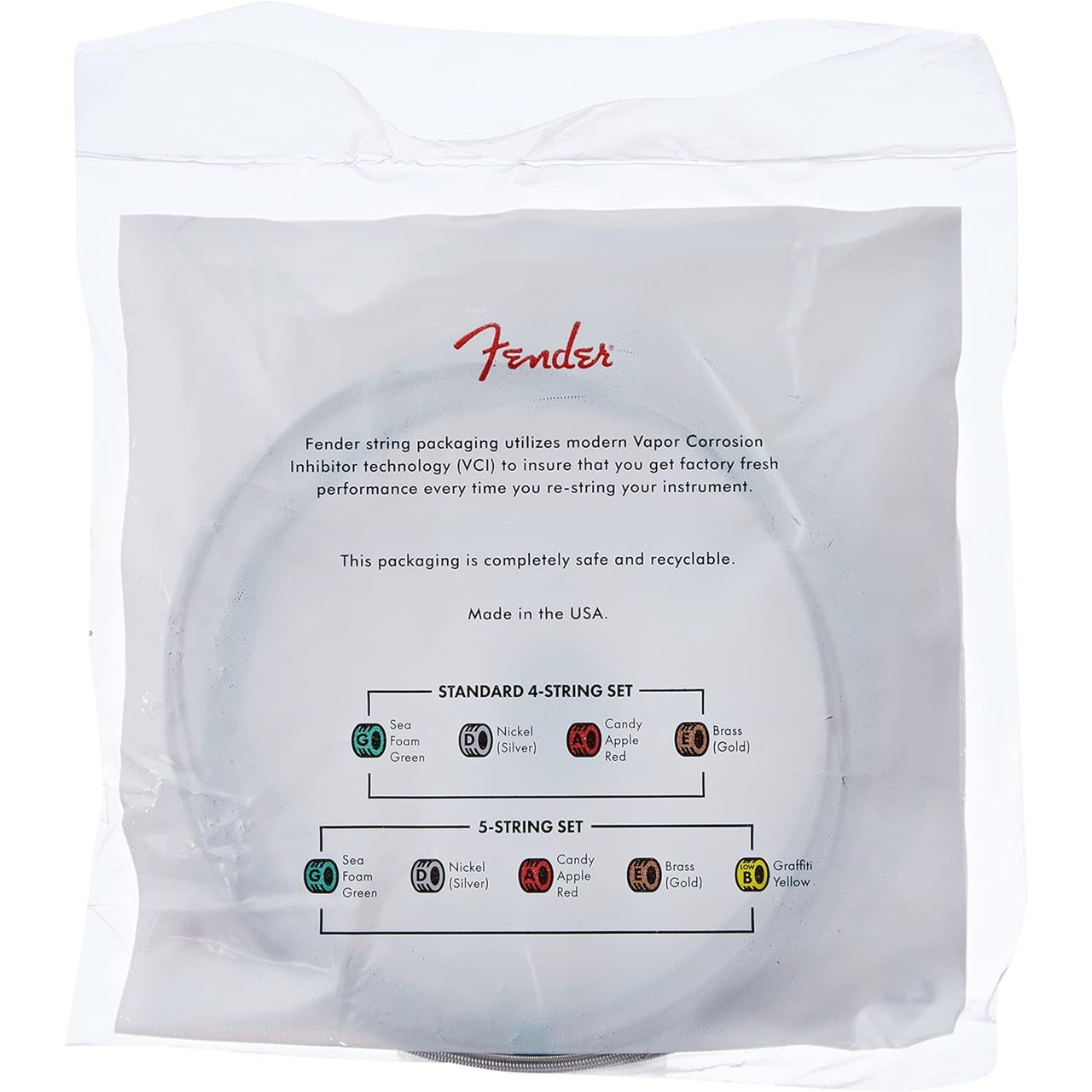 Encordadura Fender 5250xl Para Bajo Electrico 4 Cuerdas De Escala Corta 0735250402