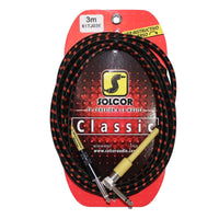 Thumbnail for CABLE CLASICA P/INSTRUMENTO PLUG A PLUG TEJIDO ESCUADRA 3 MTS. 61TJ03E
