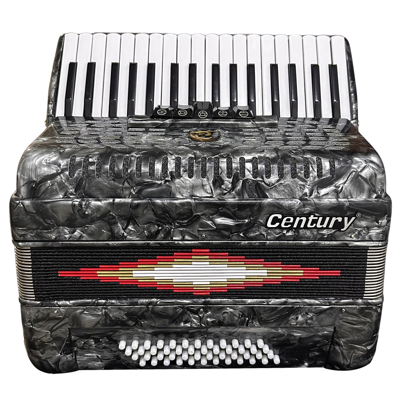 Acordeon Century Cnac040 34 Teclas 48 Bajos 5 Registros C1307g Gris