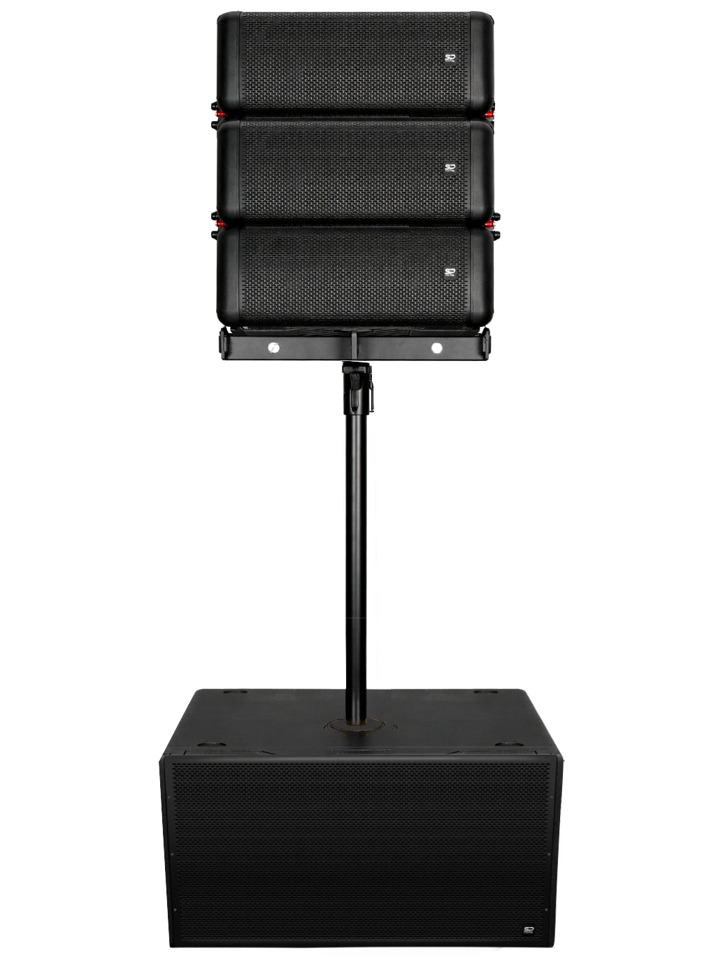 Sistema De Audio Arreglo Lineal Stage Pro 3 Medios + 1 Subwoofer Doble De 18 Pulgadas