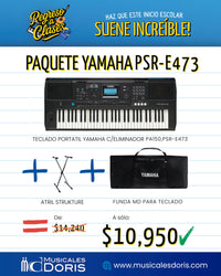 Thumbnail for Paquete Teclado Yamaha PSR-E473 con accesorios incluidos