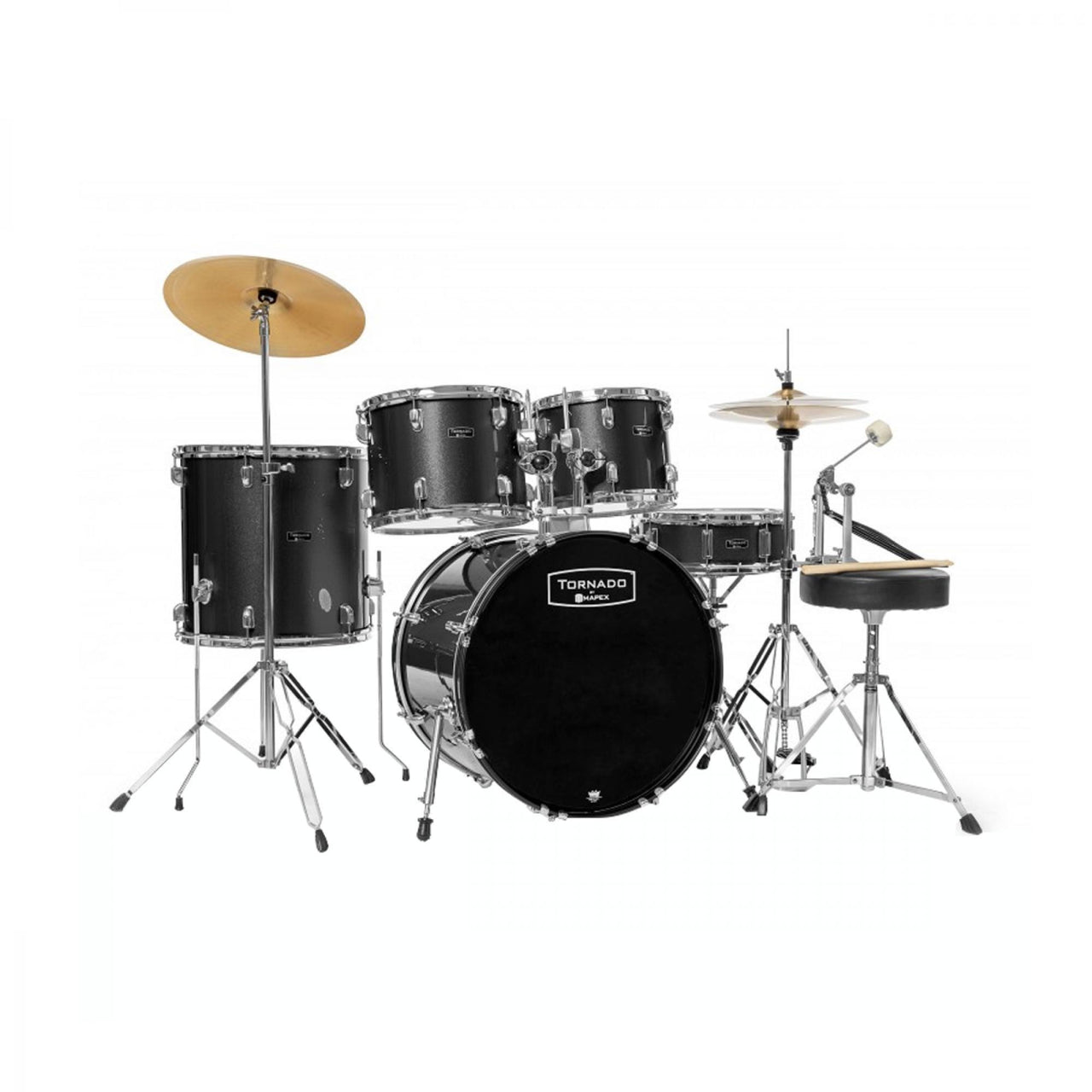 Bateria Mapex Tornado 5pzas Black Sparkle C/plat.14/16 Tnd5254tcfd