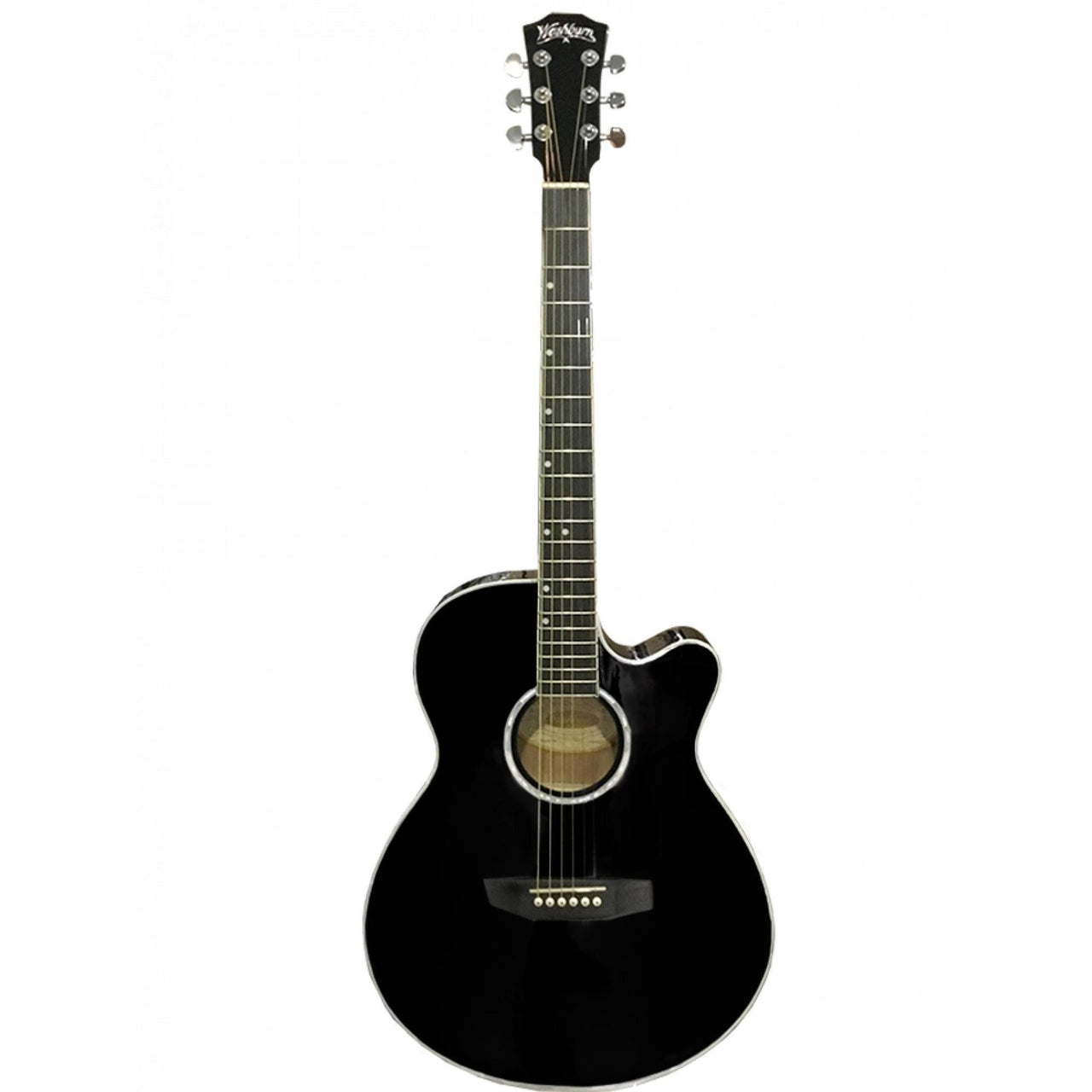 Guitarra Washburn  Wa45cepakblk Electroacustica  Negro Con Funda