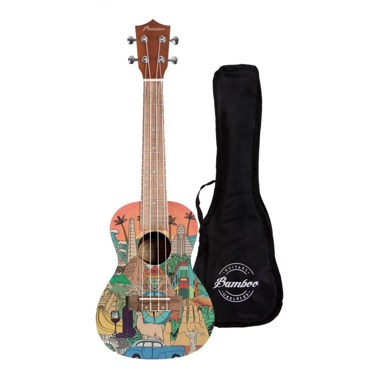 Ukulele Concierto Bamboo C/funda Sapele, U-23 Latin-s