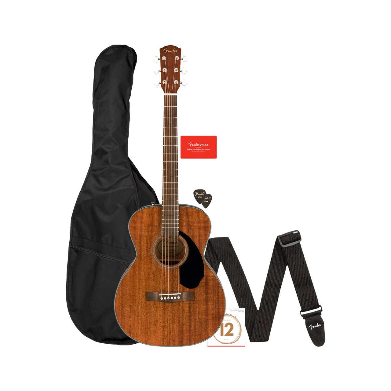 Paquete Guitarra Acustica Fender Cc-60s V2 All Mah Wn, 0970150422