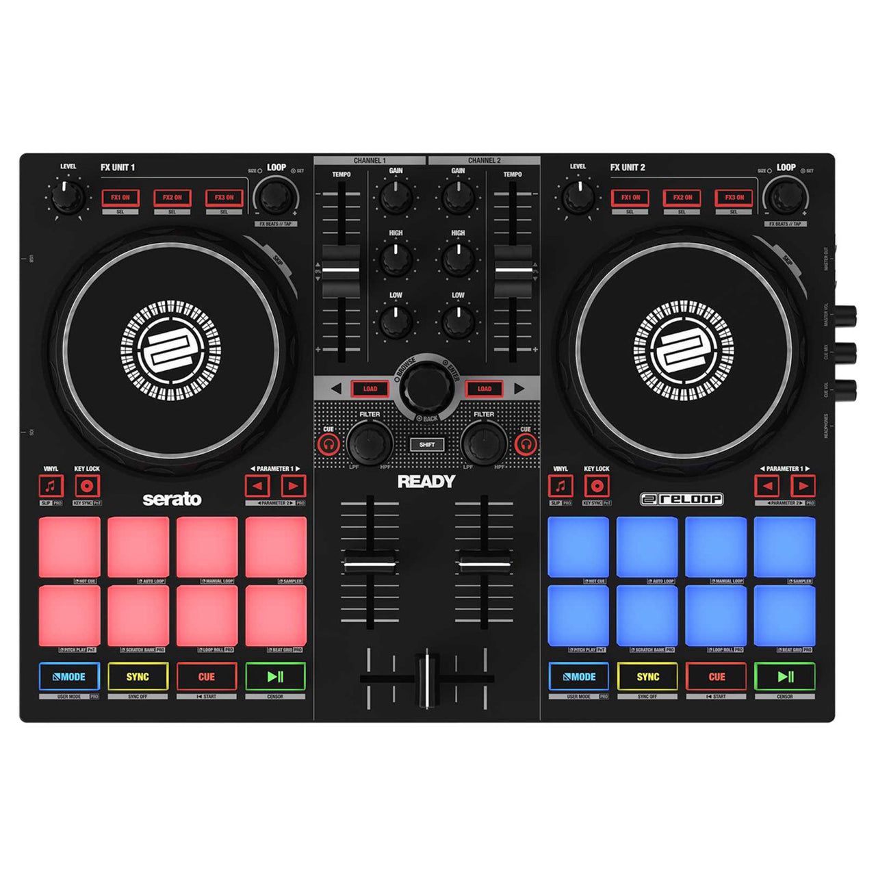 Controlador Reloop Ready crossfader doble riel 45mm