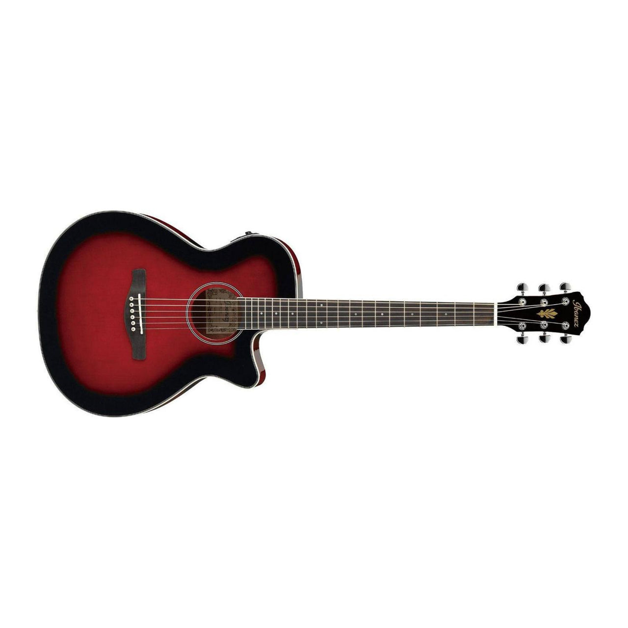 Guitarra Ibanez Electroacustica Aeg8e Trs Roja Sombreada
