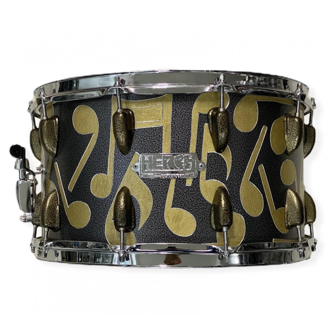 Tarola Herch 14x6 1/2 pulgadas Gris Grabado Notas