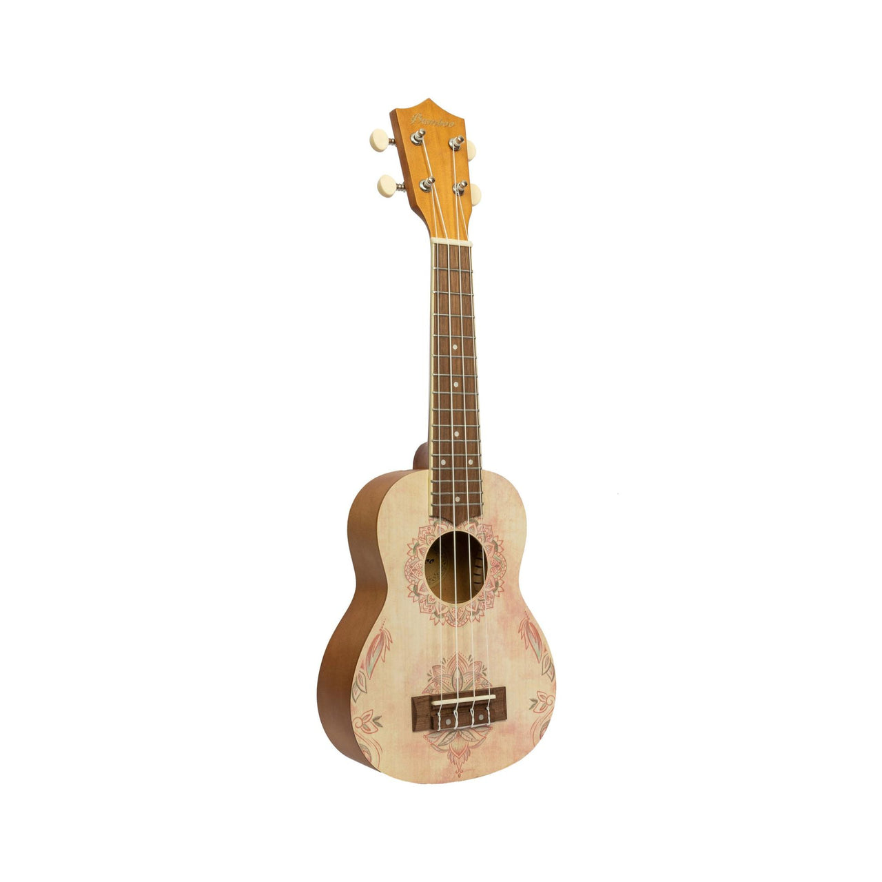 Ukulele Soprano Bamboo U-21-lotus Lotus Mandala Con Funda