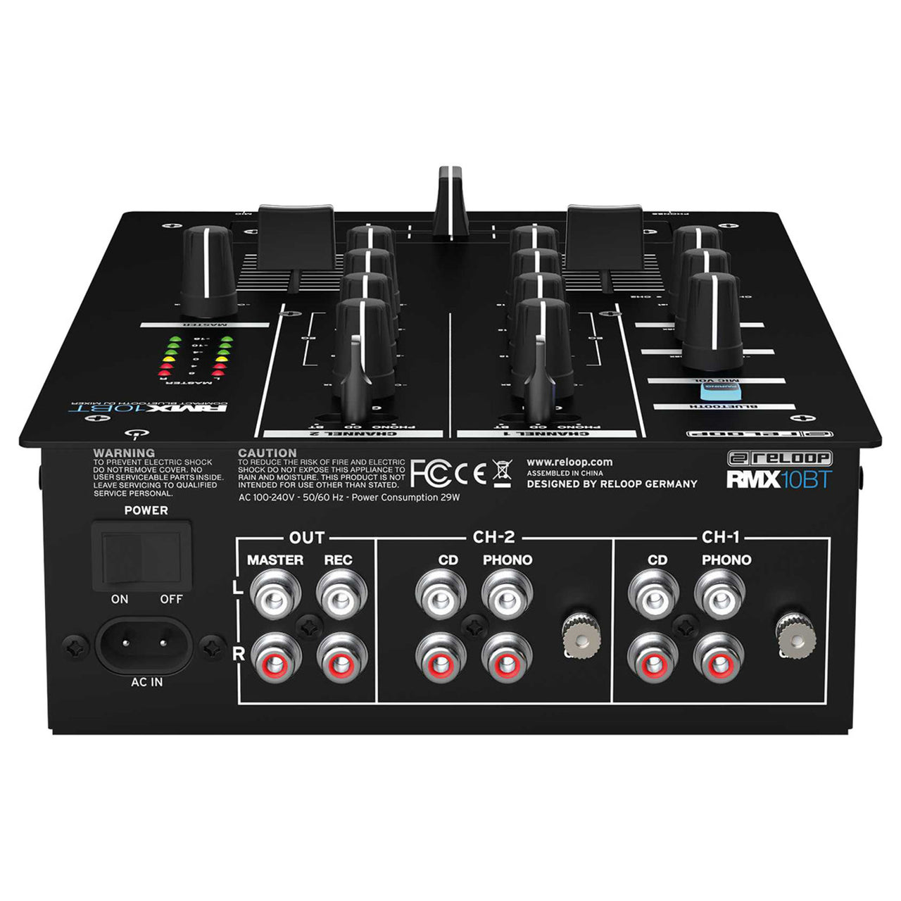 Mezcladora Reloop, Rmx-10 Bt DJ bluetooth de 2 canales