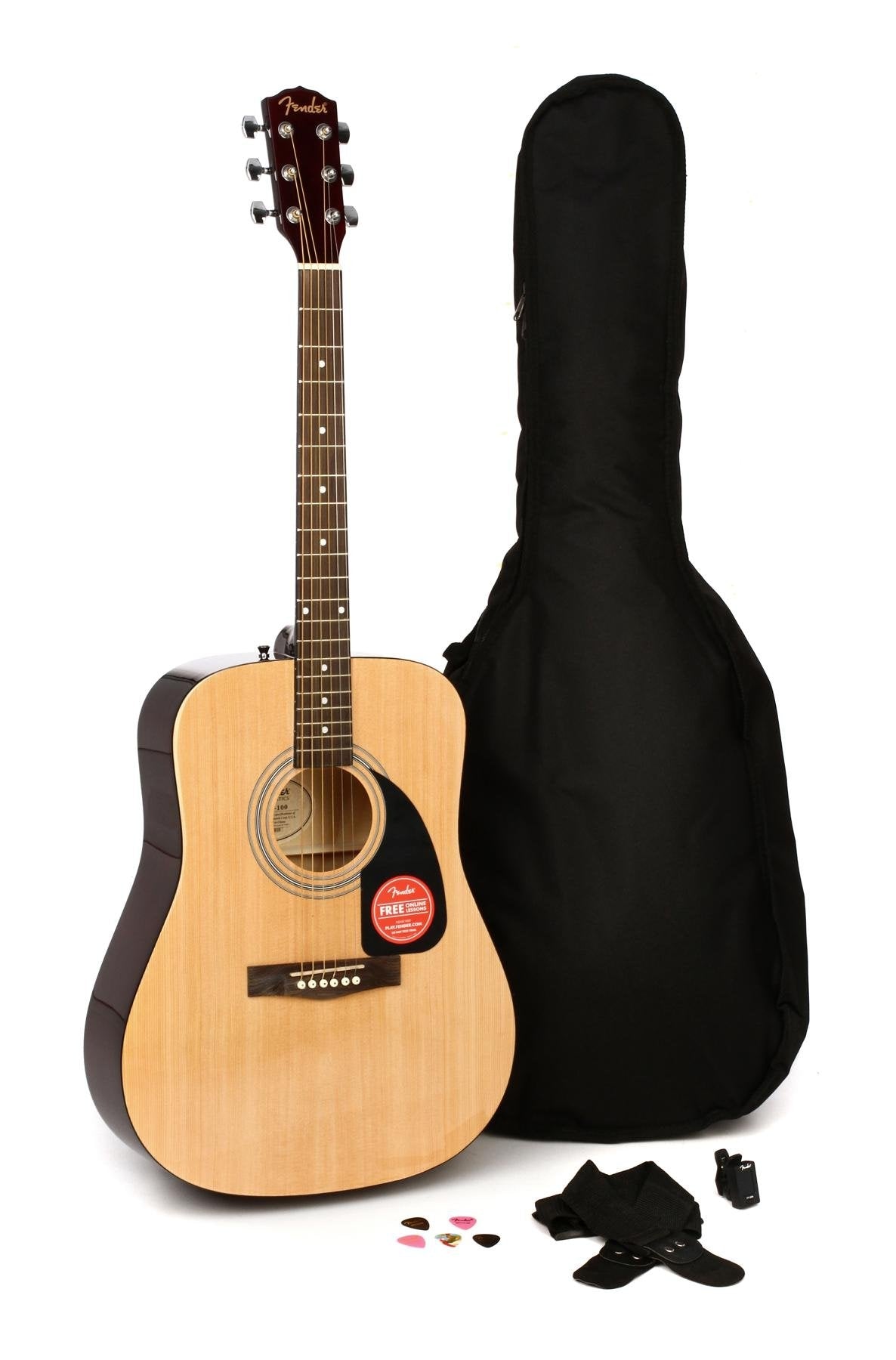 Paquete Guitarra Acustica Fender Fa-100 Con Funda Y Afinador, 0971210421