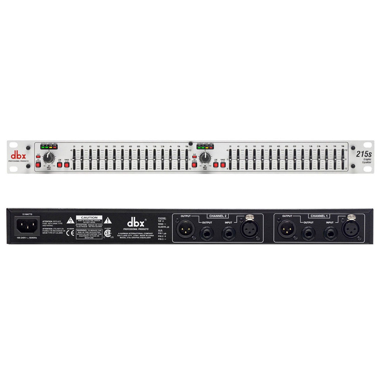 Ecualizador Dbx Stereo 15 Bandas X Canal, 215s