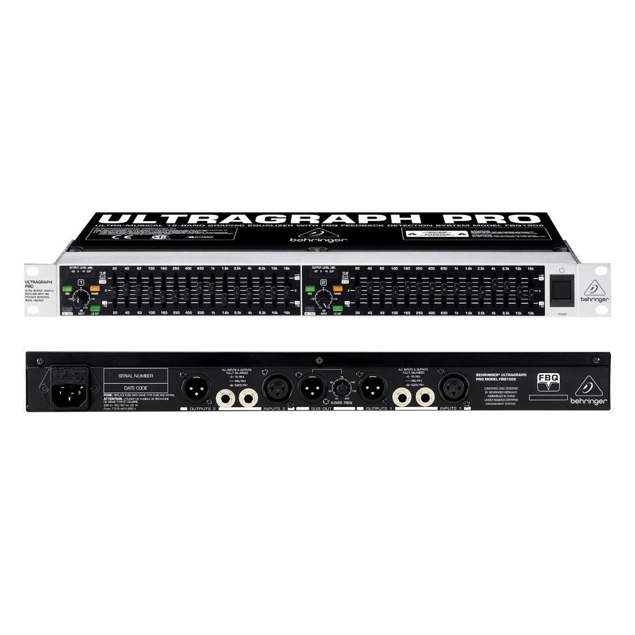 Ecualizador Behringer Estereo De 15 Bandas Con Fbd, Fbq1502