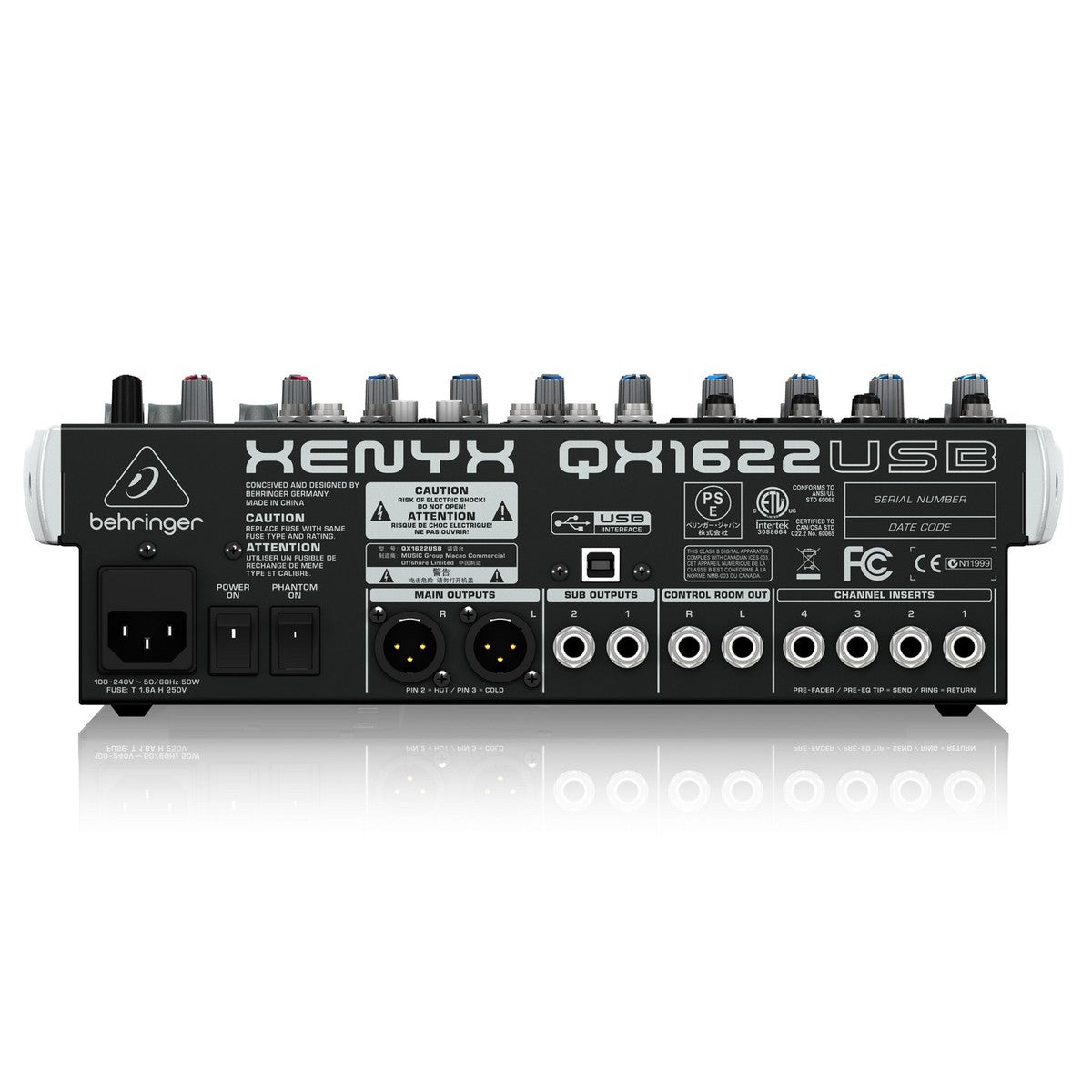 Mezcladora Behringer 16 Canales, Qx1622usb