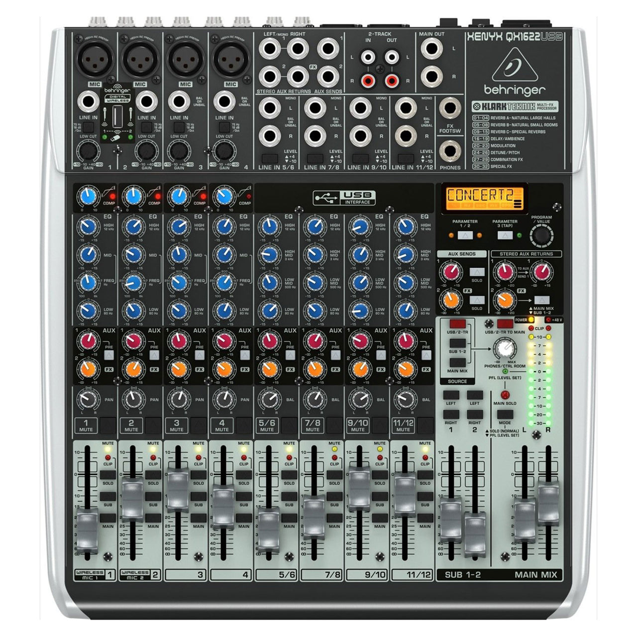 Mezcladora Behringer 16 Canales, Qx1622usb