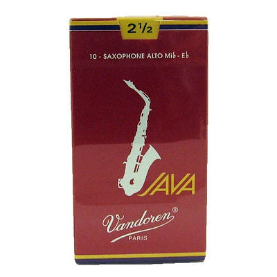 Paquete De 10 Cañas P/Sax Alto Vandoren Java Filed Red, No. 2 1/2