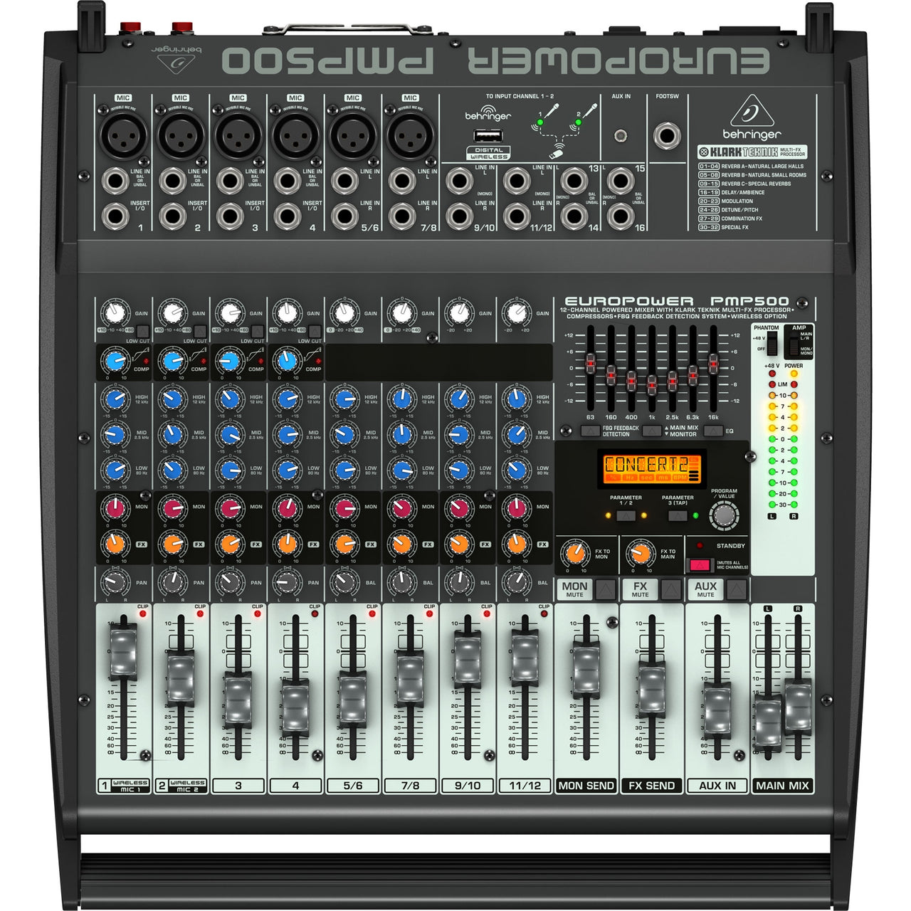 Mezcladora Behringer 6 Xlr 2x250w C/ Usb Pmp500
