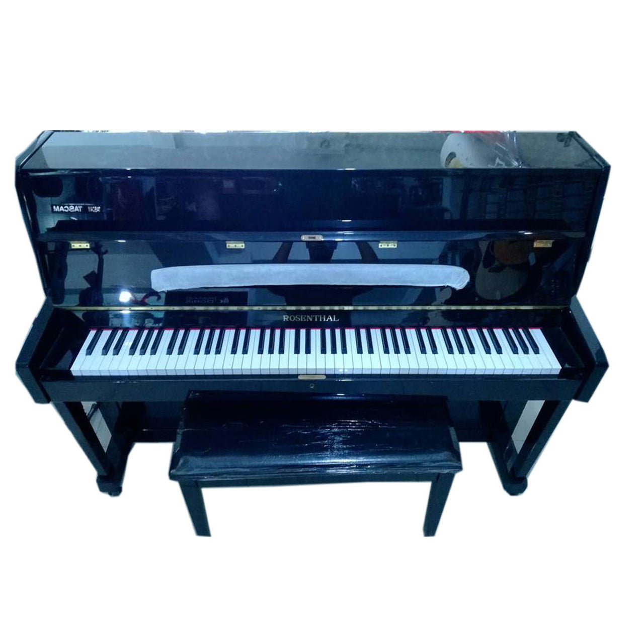 Piano Vertical Rosenthal 108m Negro Pata Recta Con Banca Up108m-Neg