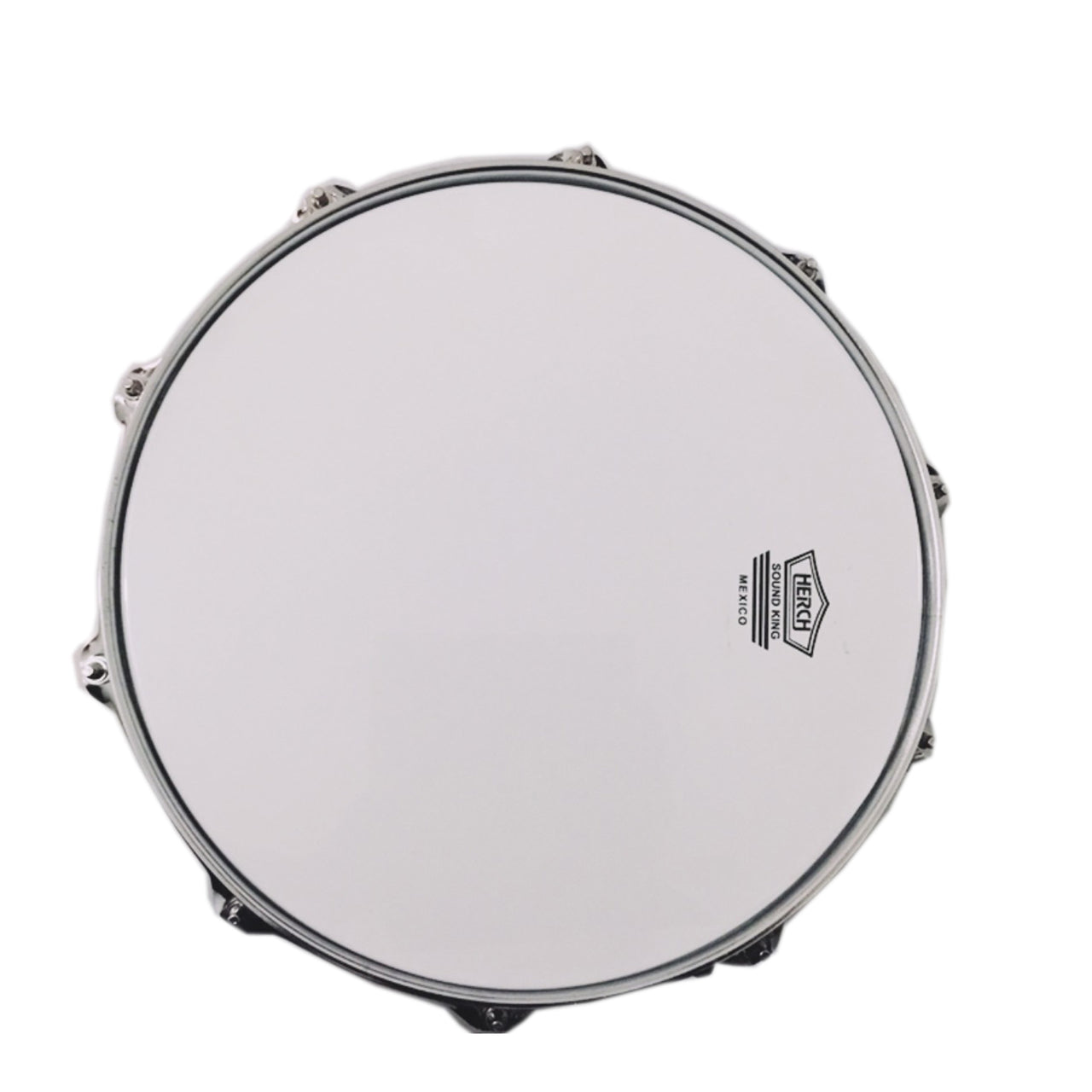 Tarola Herch 8x14" 10lxl Blanca Rameada Con Placa Y Funda