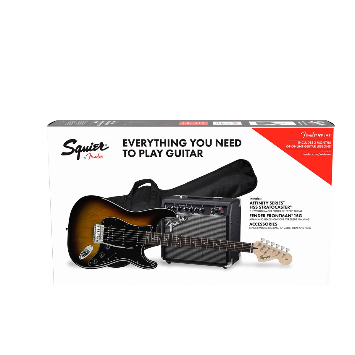 Paquete Guitarra Elect. Fender Pk Af Strat Hss Bsb Gb 120v, 0371824032