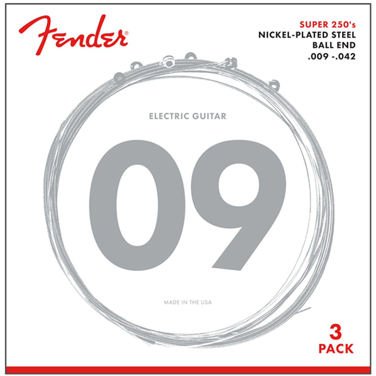 Encordadura Fender Para Guitarra Electrica 9-42 3pack 250l