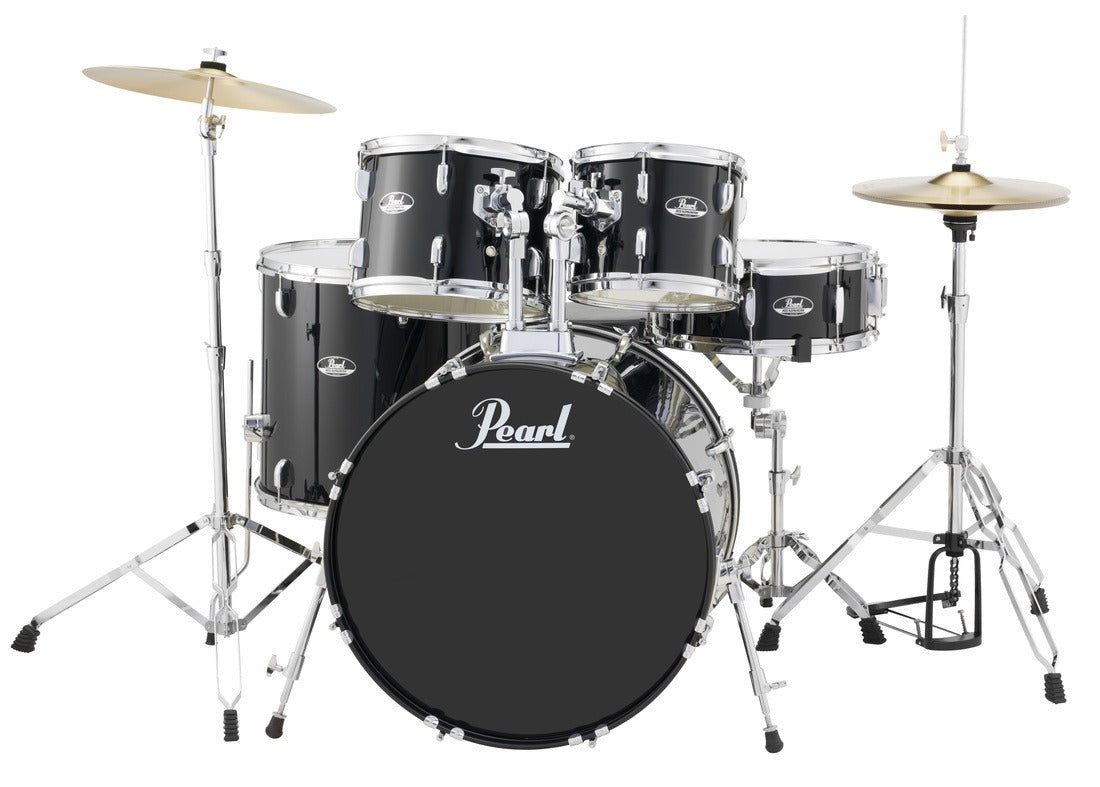 Bateria Pearl Roadshow 5 Piezas Con Banco Y Platillos Negra