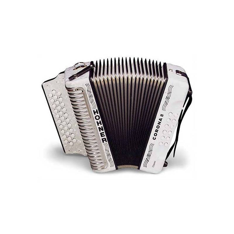 Acordeon Hohner Corona Ii 31 Botones 12 Bajos Sol/Do/Fa Blanco, A5622s