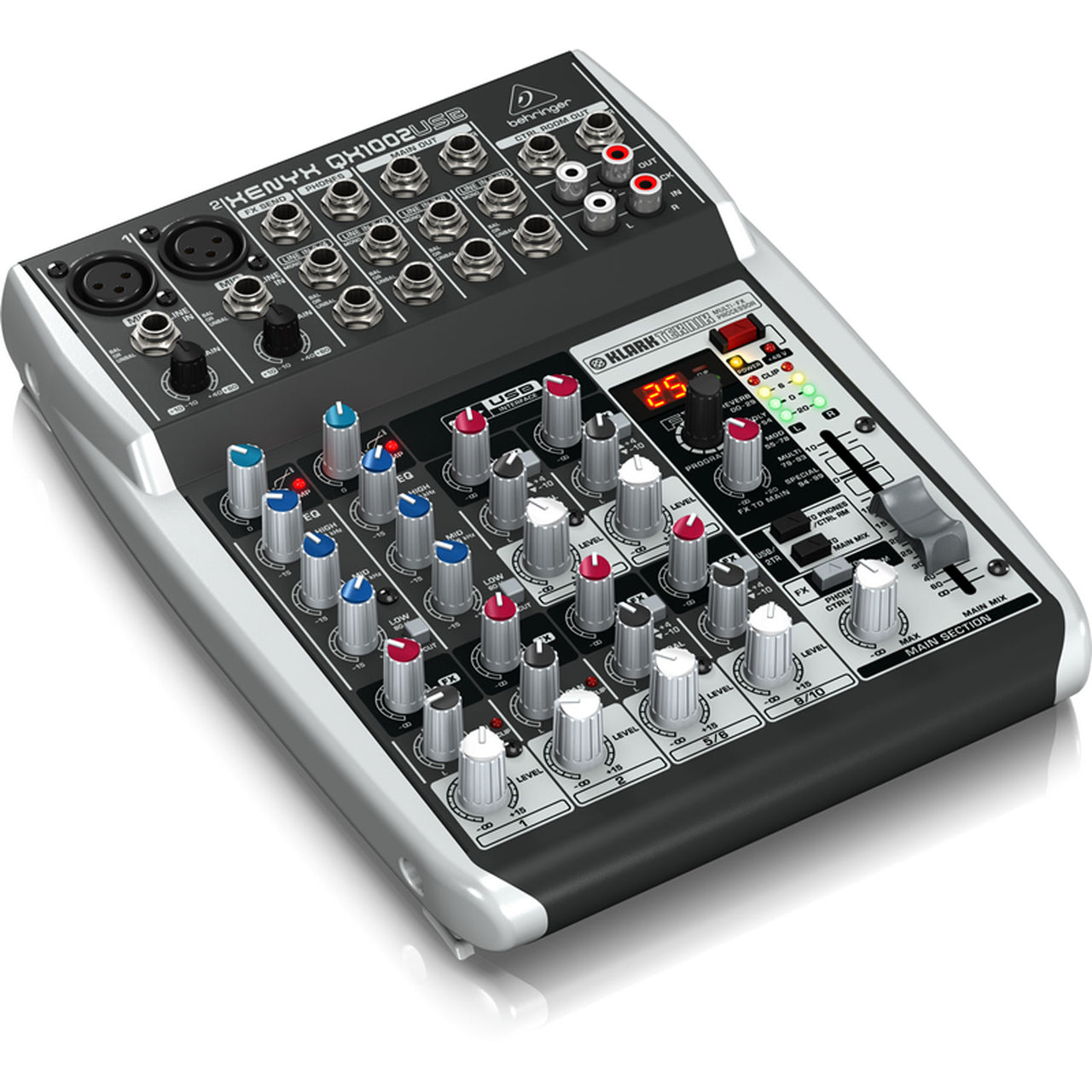 Mezcladora Behringer 10 Canales 2xlr Con Efectos, Qx1002usb