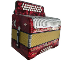 Thumbnail for Acordeon Hohner Botones Corona Ii Rojo Fa-Sib-Mib Con Funda A5543s