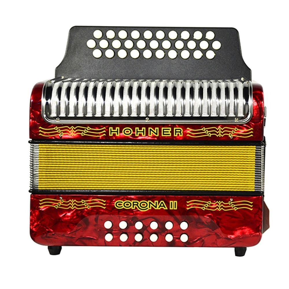 Acordeon Hohner Corona Ii 31 Botones 12 Bajos Sol/Do/Fa Rojo, A5623s