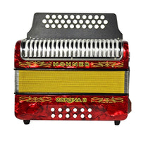 Thumbnail for Acordeon Hohner Corona Ii 31 Botones 12 Bajos Sol/Do/Fa Rojo, A5623s