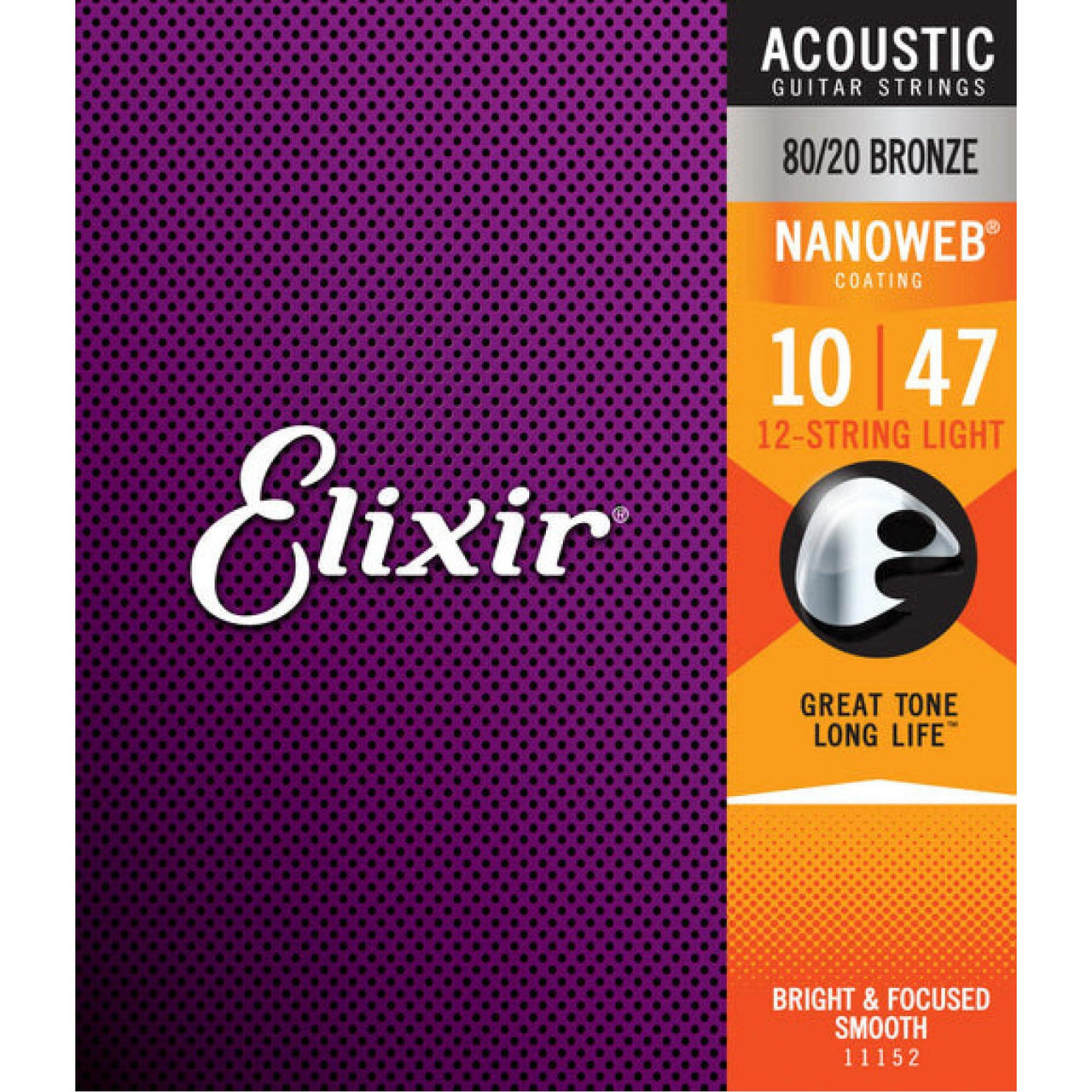 Encordadura Elixir P/guit.12 Cdas 80/20 Brz Nanow.010-.047, 11152