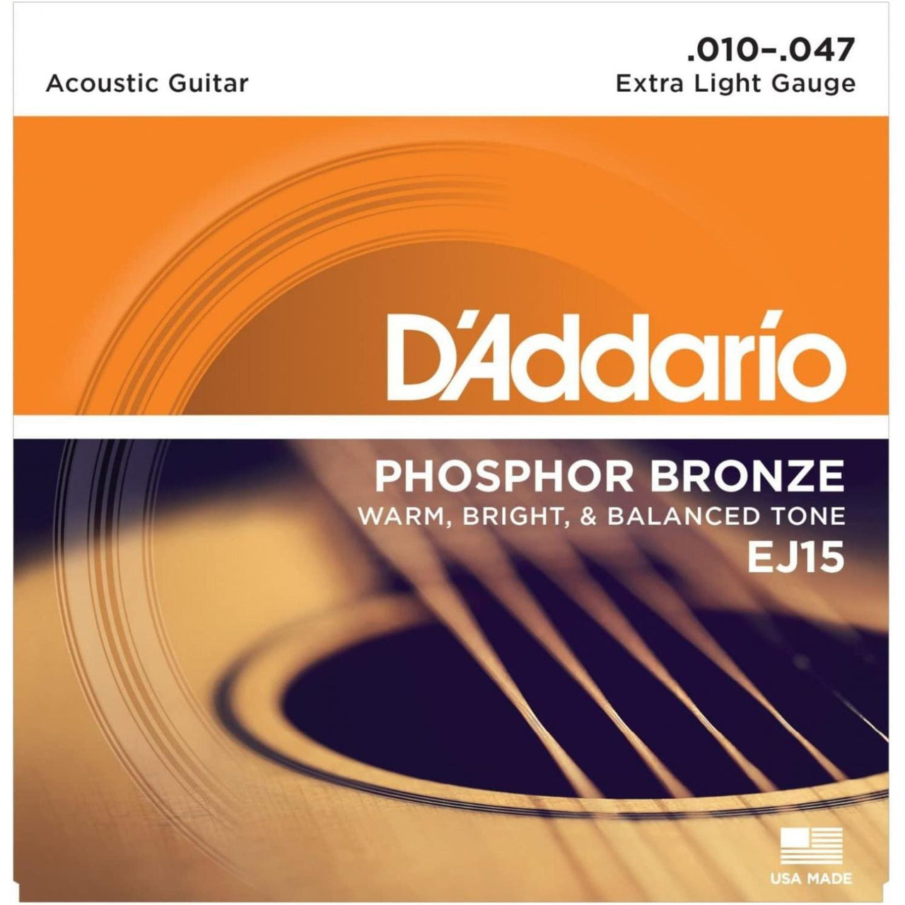 Encordadura D Addario Para Guitarra Electroacustica 010-47, Ej-15