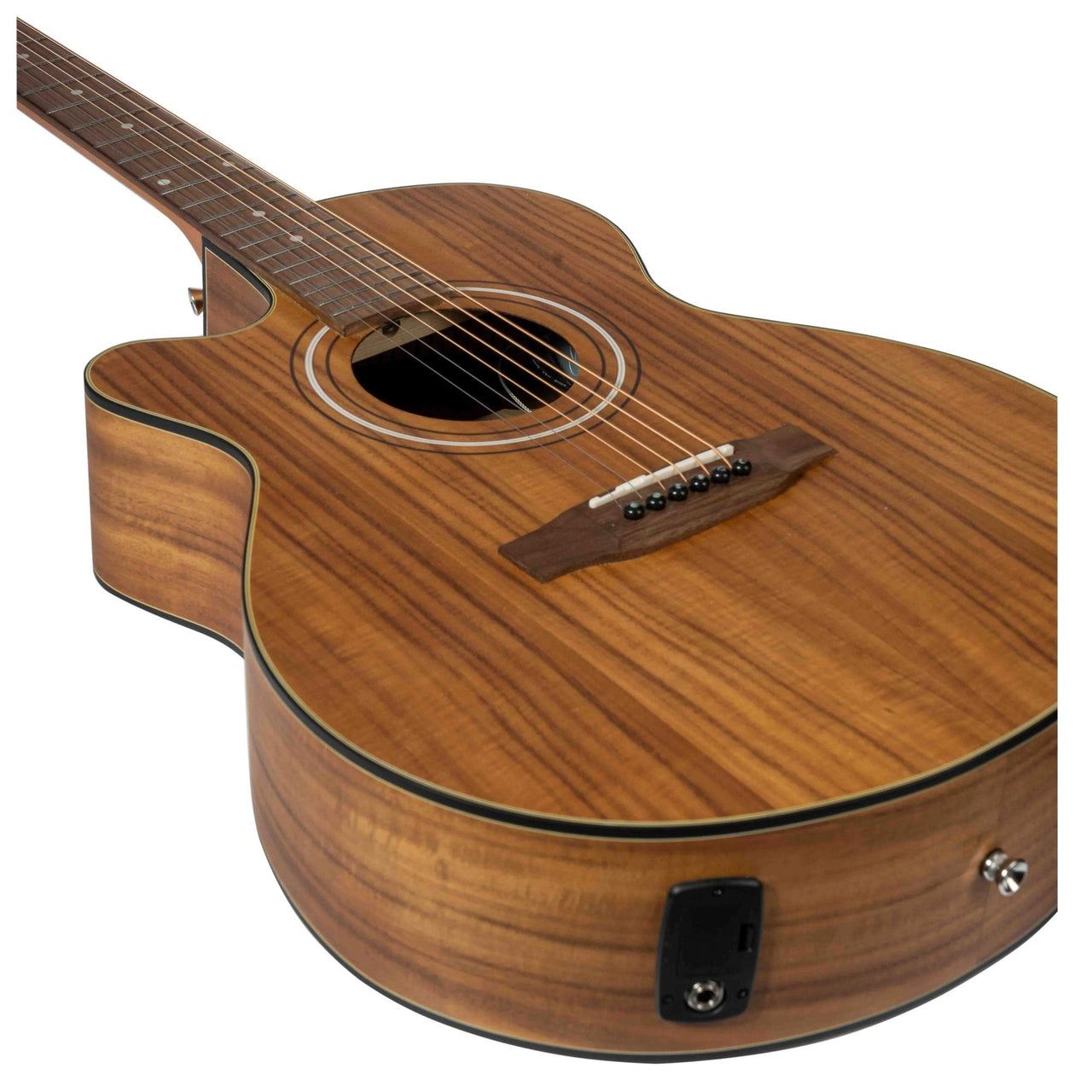 Guitarra Electroacustica Bamboo Koa 40" Zurda C/funda, Ga-40-koa-z-q