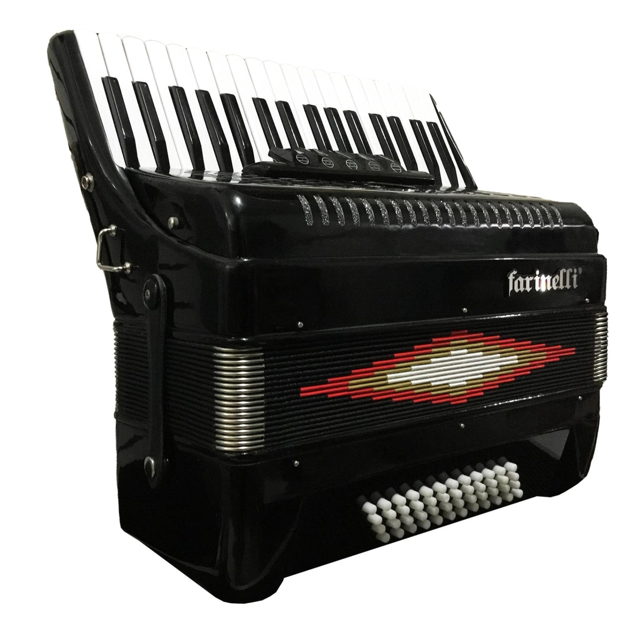 Acordeon Farinelli 1307n 34 Teclas 48 Bajos 5 Registros Negro