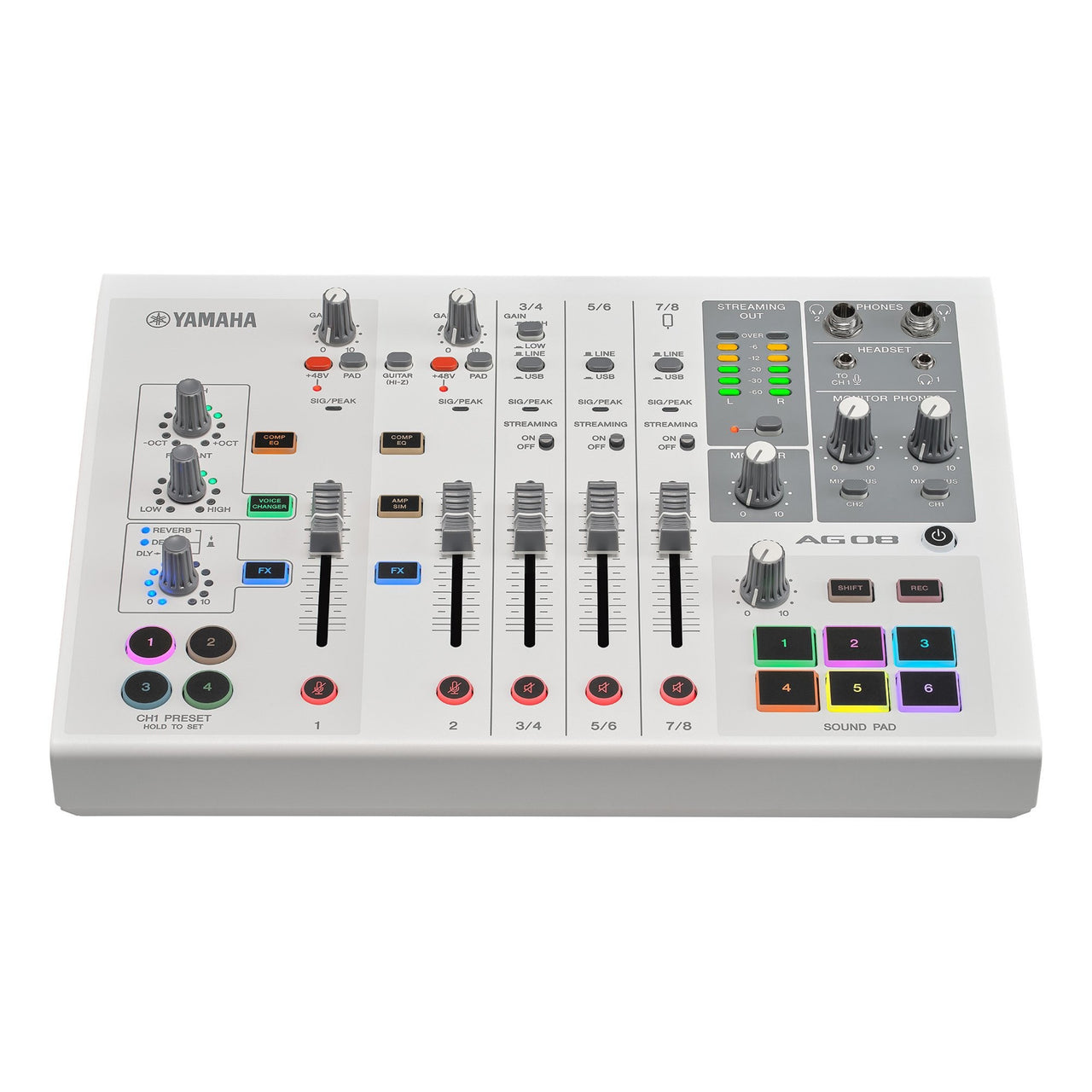 Mezcladora Yamaha Ag08w Para Live 8 Canales Blanco