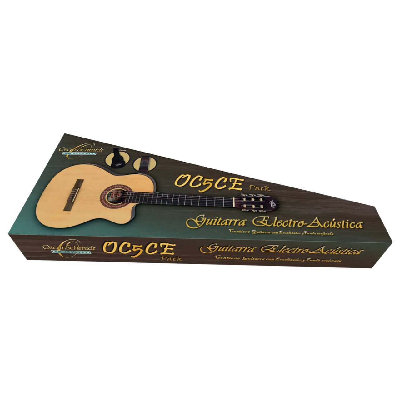 Guitarra Oscar Schmidt Oc5cepak Electroacústica Natural Cuerdas Nylon Con Funda