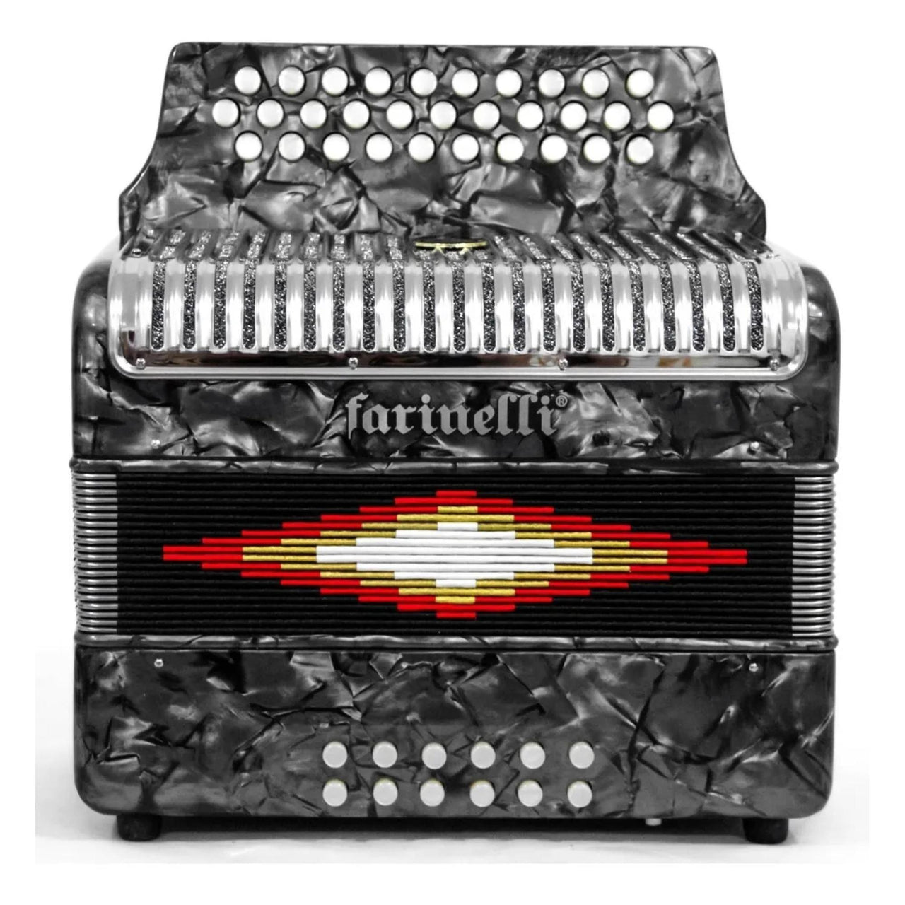 Acordeon Farinelli 3012gp De Botones Sol Gris Parrilla Metal 3012