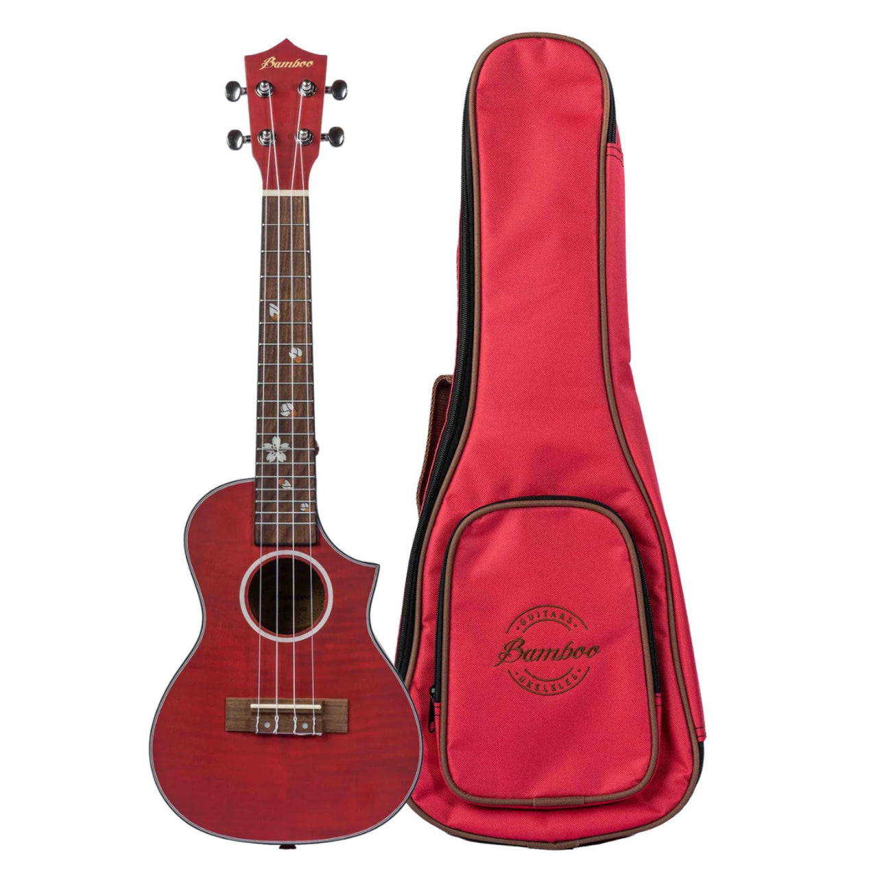 Ukulele Concierto Bamboo C/funda, Bu-23-blossom-red